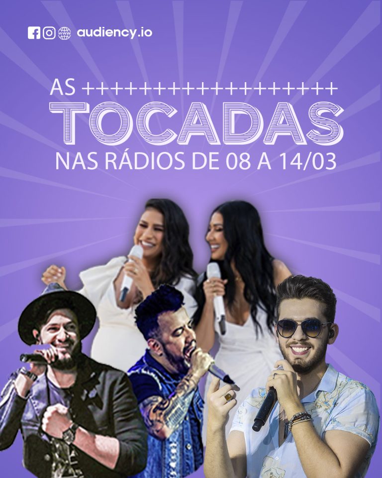 as mais tocadas nas rádios de 08 a 14 de março - ranking da audiency
