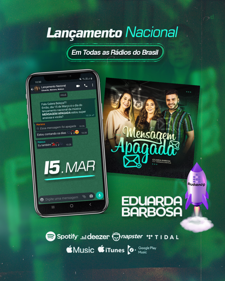 lançamento musical de Eduarda Barbosa “Mensagem apagada” audiency