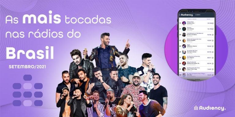 As músicas mais tocadas em setembro nas rádios do Brasil segundo a Audiency