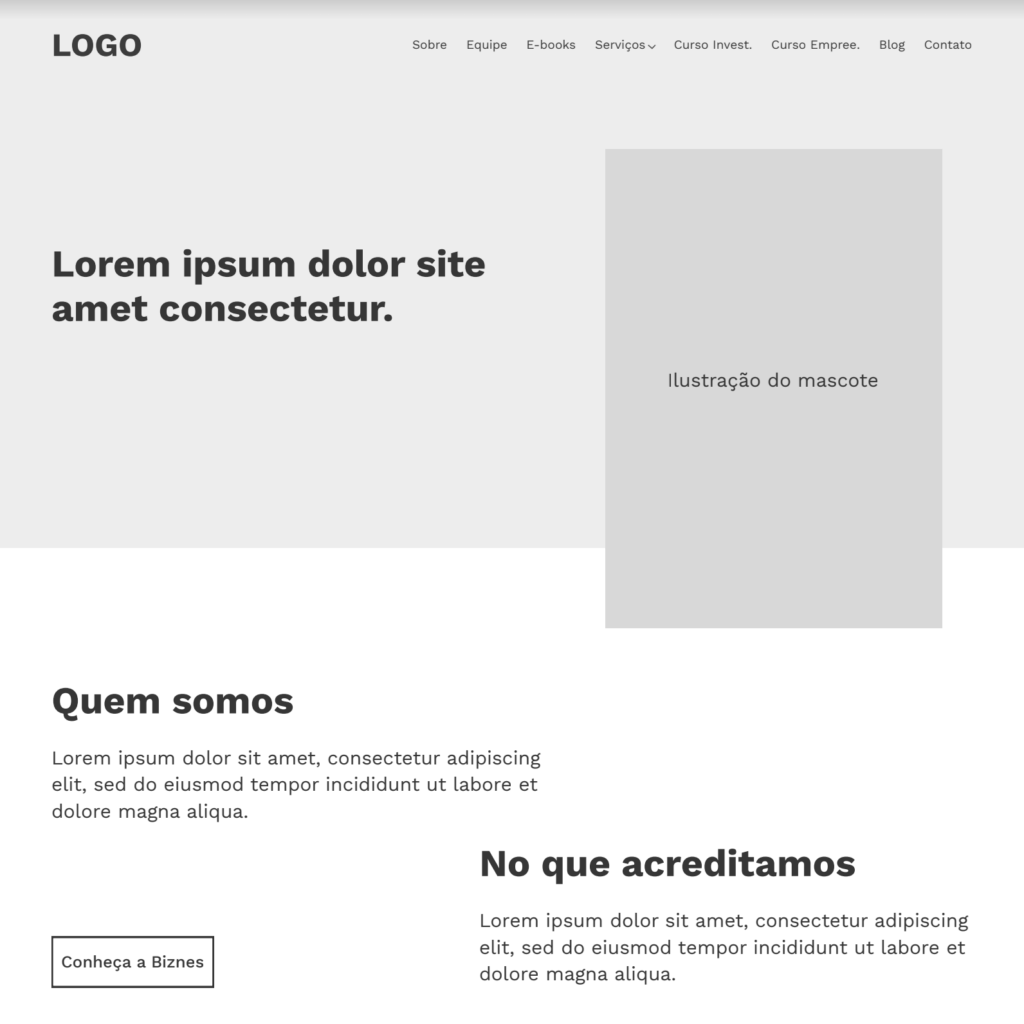 Exemplo de wireframes sites criacao .cc