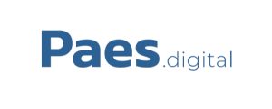 Logo da Paes Digital, um dos patrocinadores da CriaSummit, grafado em azul.