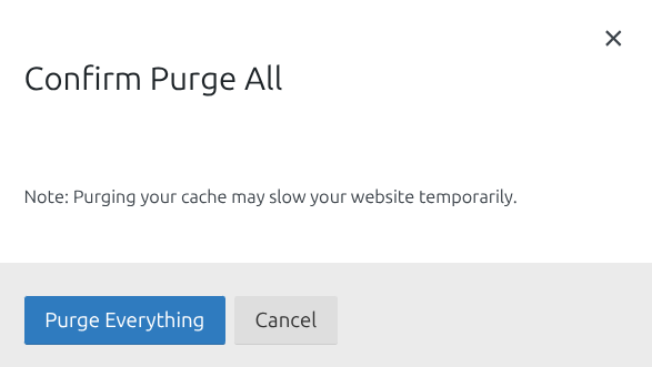 Opção de Purge Everything