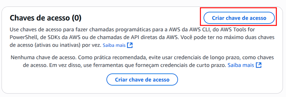 Criar chave de acesso