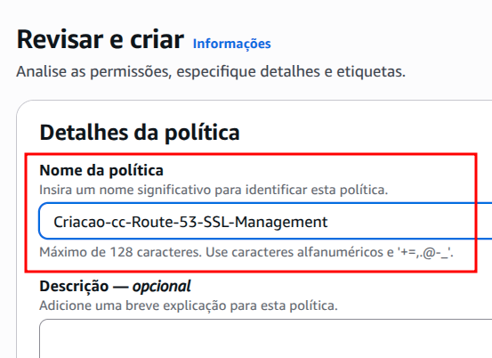 Nome da política
