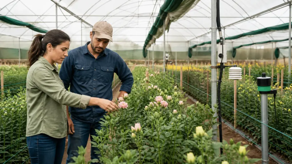 Automação de estufas para flores: guia de clima, irrigação, iluminação e sensoriamento