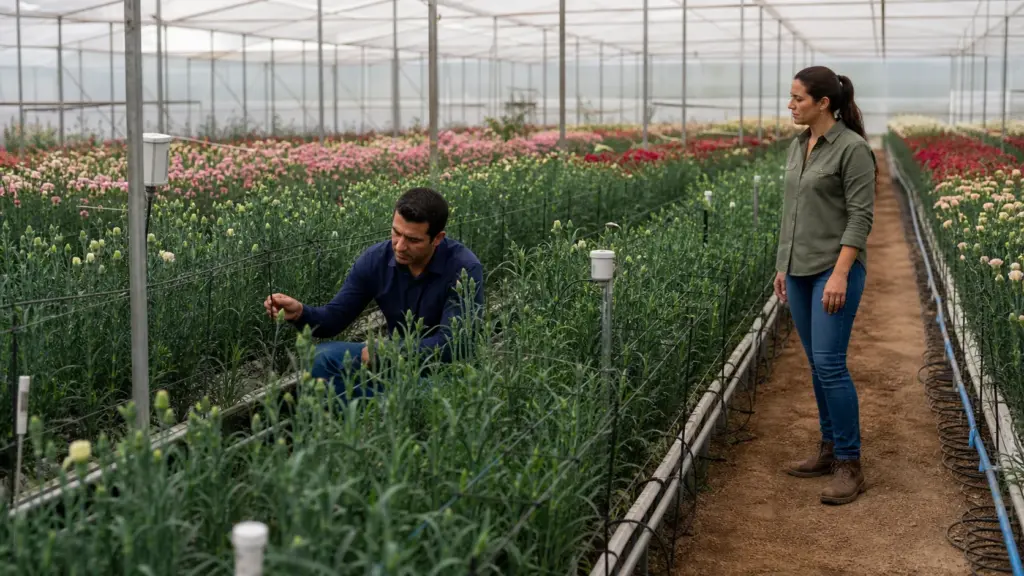 Zoneamento e posicionamento de sensores em estufas de flores