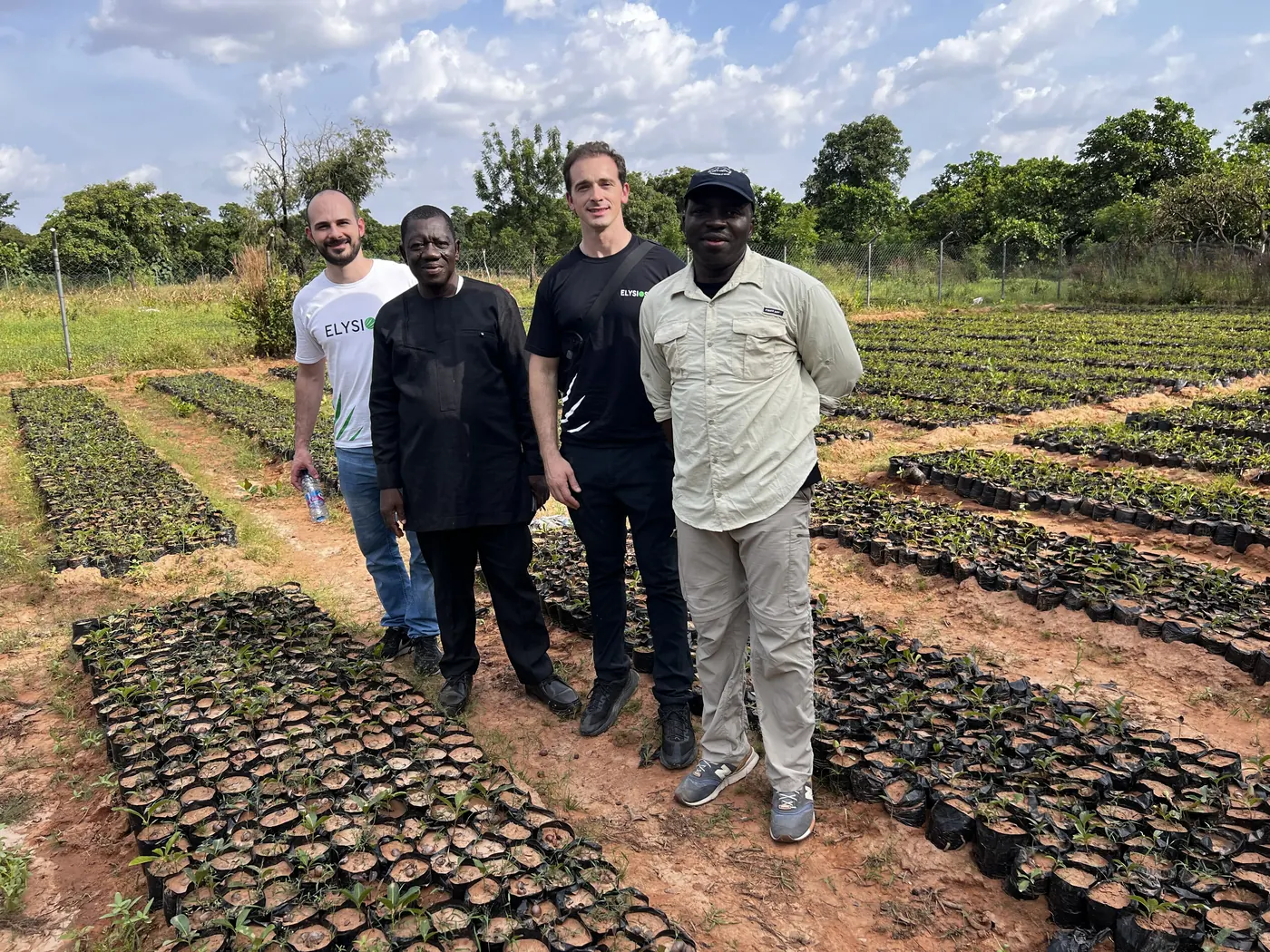 Participantes da missão em visita a área de cultivo de karité em Gana