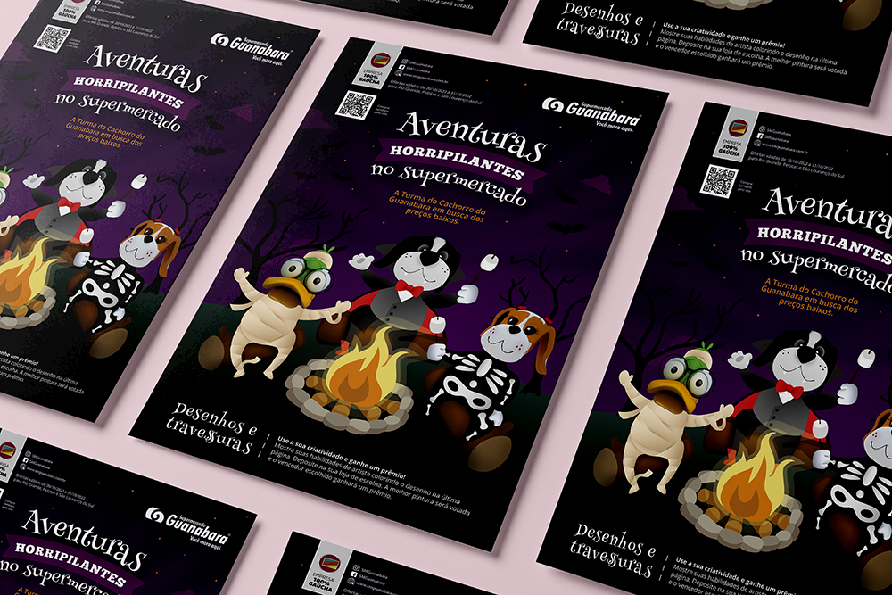 Incomum Comunicação Estratégica Folhetos de Halloween - Guanabara Preços assustadoramente BAIXOS? Tem no folheto de halloween do Guanabara! Neste ano tivemos os mascotes fantasiados para a data. E uma ilustração na...