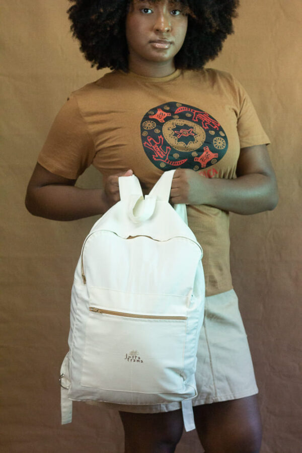 Mochila Justa Trama Grande Crua - Imagem 3