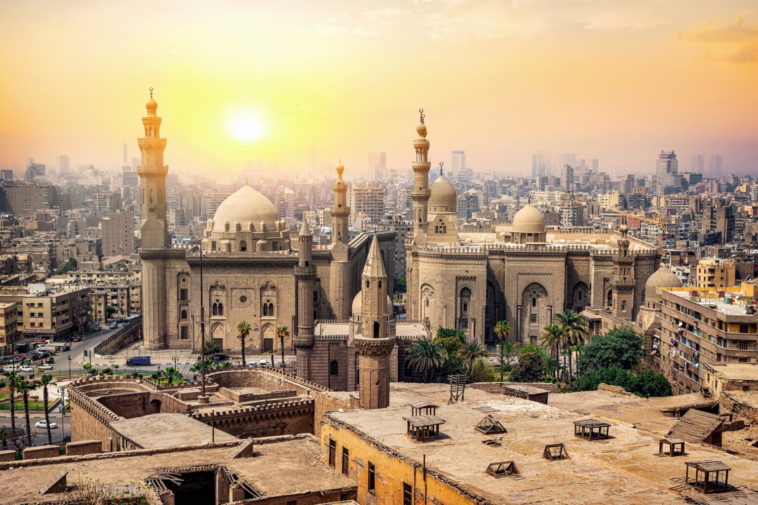 View of the Mosque Sultan Hassan in Cairo