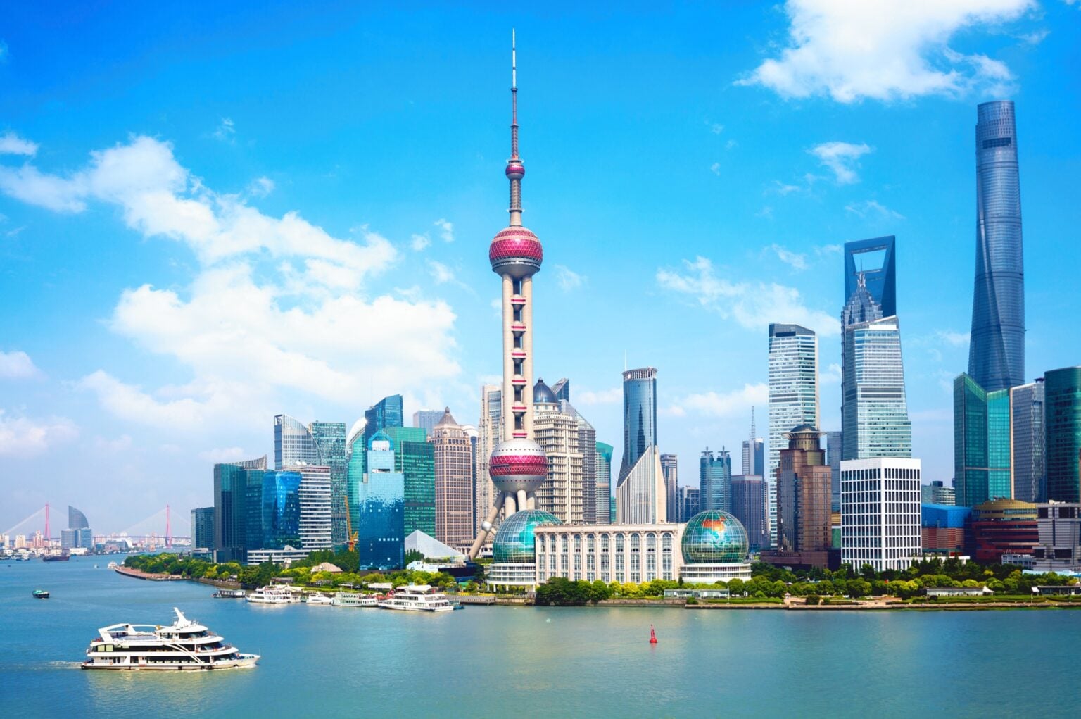 Shanghai skyline, Panoramic view of shanghai skyline and huangpu river, Shanghai China