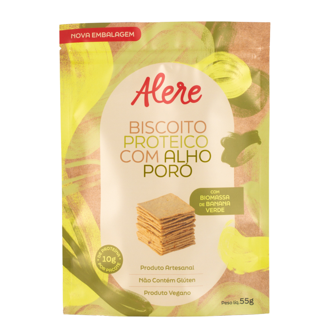 biscoito proteico com alho poro alere