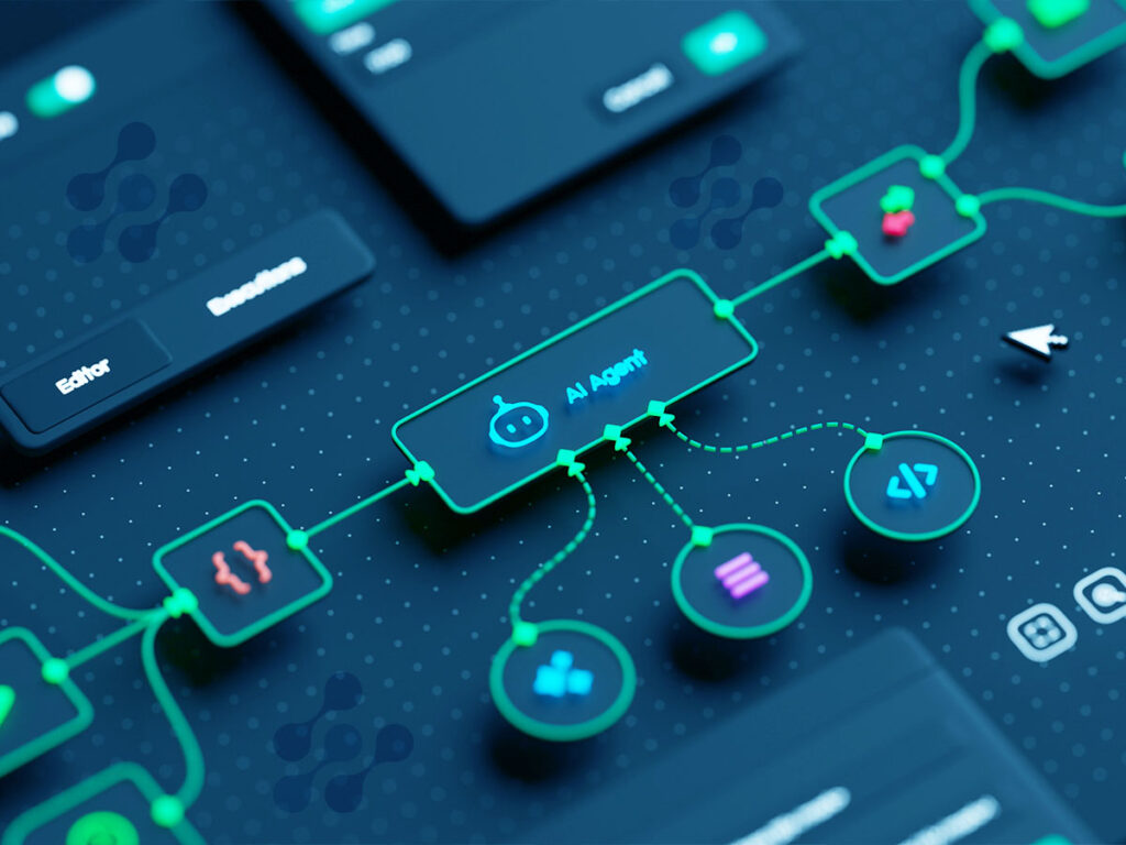 Imagem de um diagrama de fluxo mostrando a integração ferramentas ETL em um ambiente digital, representando tecnologia e inovação na inteligência artificial.
