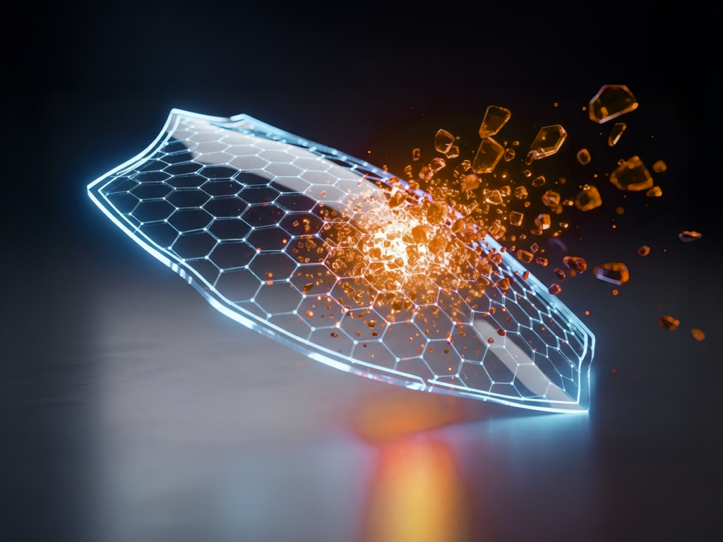 Ilustração de um escudo tecnológico protegendo contra ataques digitais, funcionando como um antimalware.