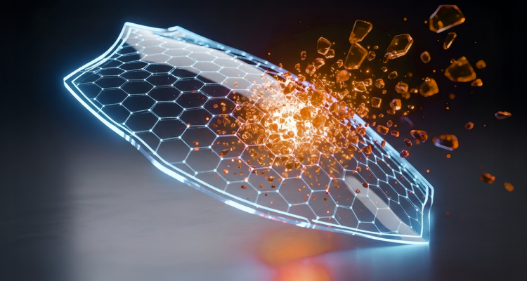 Ilustração de um escudo tecnológico protegendo contra ataques digitais, funcionando como um antimalware.